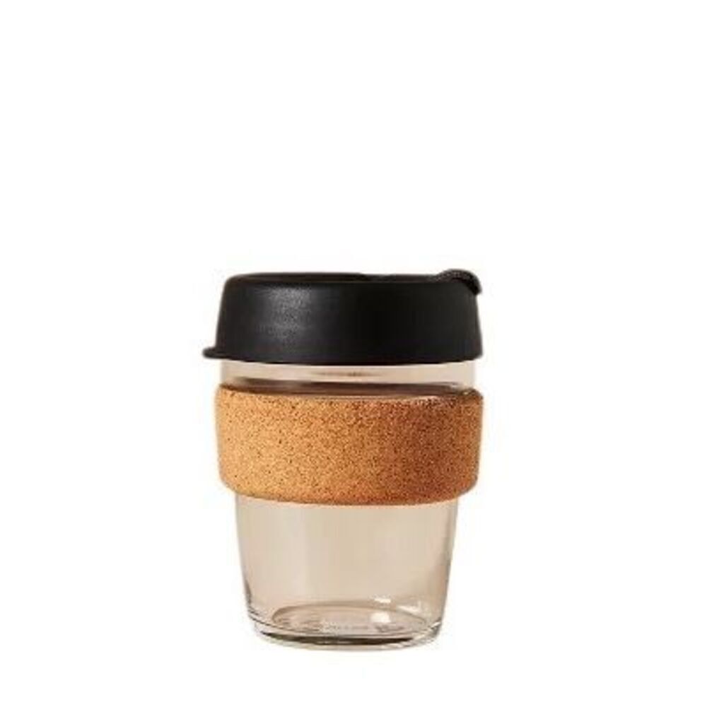 Keepcup Reusable Glass Coffee Cup Black 12Oz